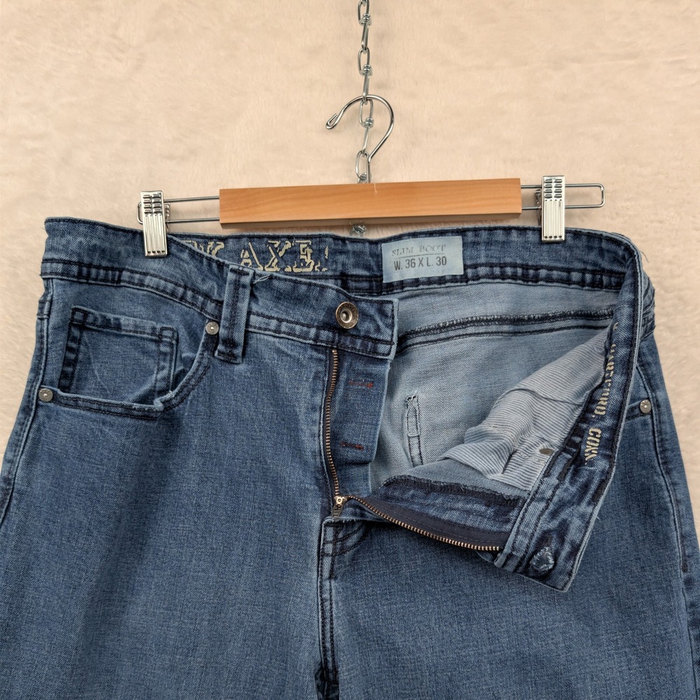 Axel Jeans Men's 39x30 Blue Slim Boot Cut Embroidered Pockets Western Workwear